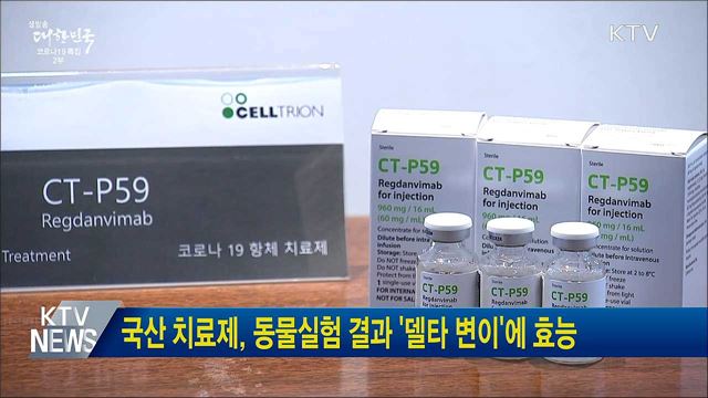 국산 치료제, 동물실험 결과 &#39;델타 변이&#39;에 효능