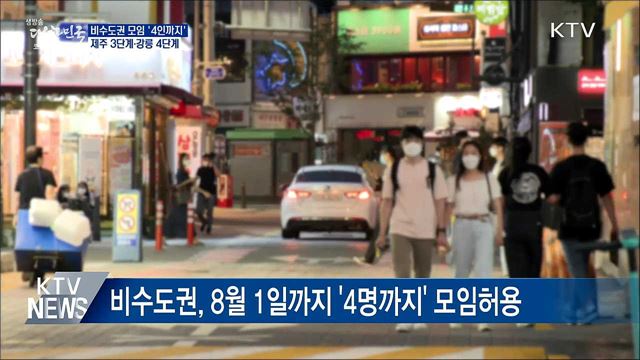 비수도권 &#39;4인까지&#39;···제주 3단계·강릉 4단계