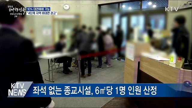 10&#37; 대면예배 가능···&#34;4단계 지역 비대면 권고&#34;