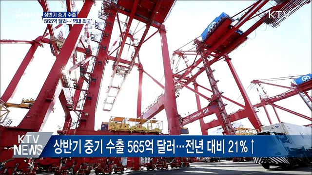 상반기 중기 수출 565억 달러···&#39;역대 최고&#39;