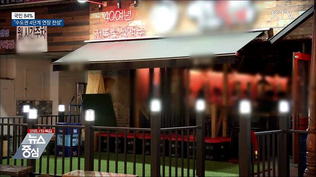 &#34;국민 84&#37;, 수도권 4단계 연장 찬성&#34;
