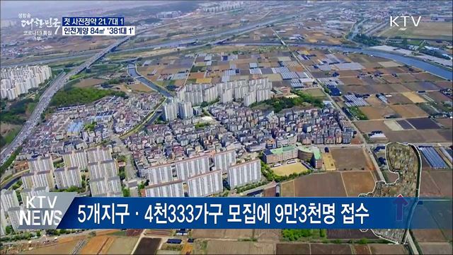 첫 사전청약 마감···4천333가구에 9만3천명 신청