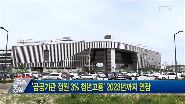 &#39;공공기관 정원 3&#37; 청년고용&#39; 2023년까지 연장