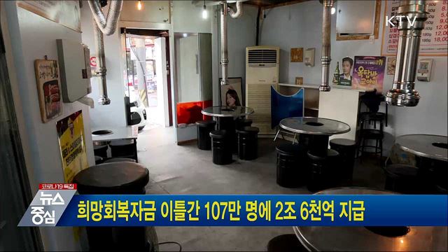 희망회복자금 이틀간 107만 명에 2조 6천억 지급