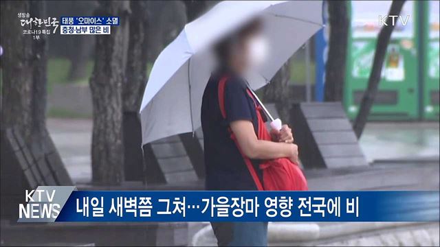 태풍 &#39;오마이스&#39; 소멸···충청·남부 많은 비