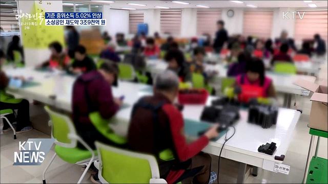 기준 중위소득 5.02&#37; 인상···소상공인 3조9천억 지원