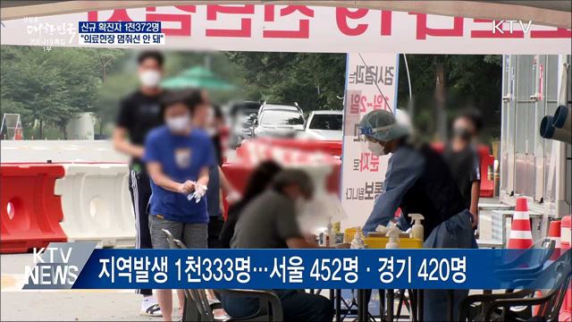 신규 1천372명···&#34;의료현장 멈춰선 안 돼&#34;
