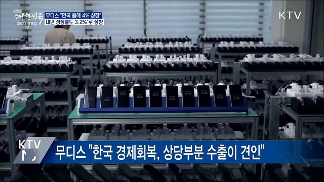 무디스, 한국 성장률 4&#37;로 상향···내년 3.2&#37;