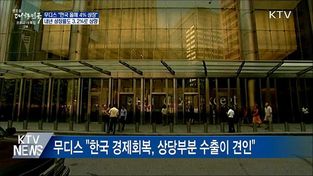 무디스, 한국 성장률 4&#37;로 상향···&#39;긍정 평가&#39; 잇따라