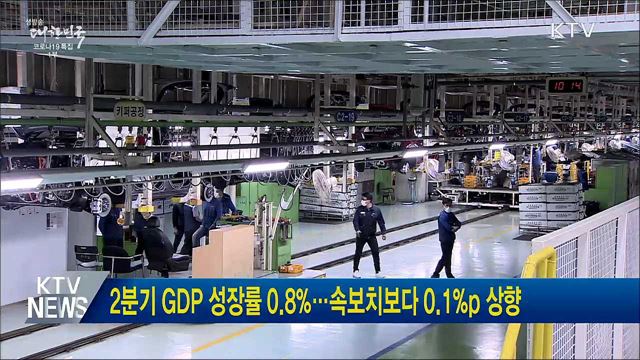 2분기 GDP 성장률 0.8&#37;···속보치보다 0.1&#37;p 상향