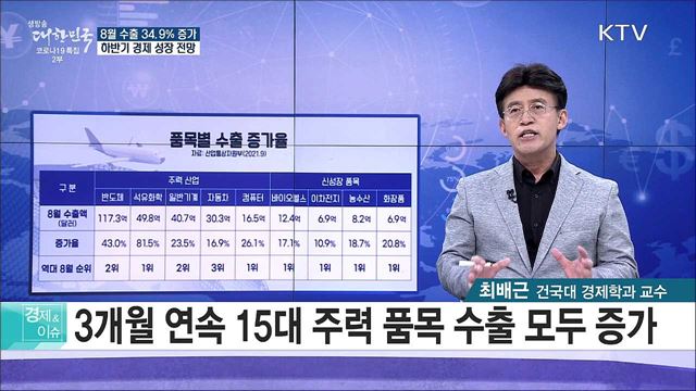 8월 수출 34.9&#37; 증가, 하반기 경제 성장 전망 [경제&#38;이슈]