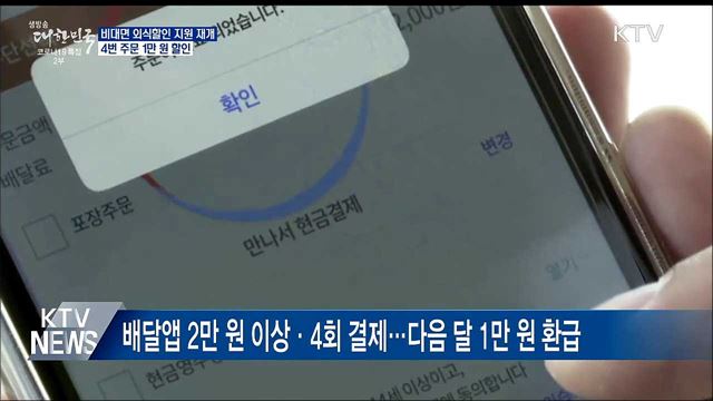 15일부터 &#39;비대면 외식 할인&#39; 지원 재개
