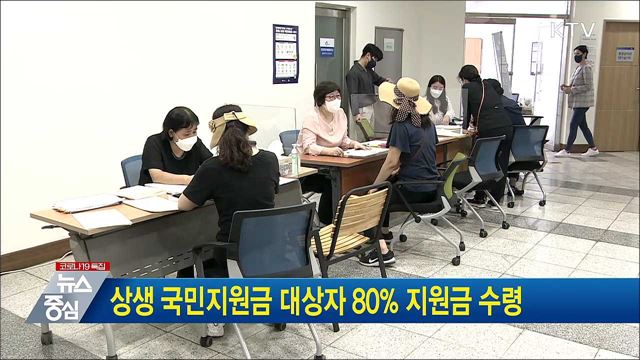 상생 국민지원금 대상자 80&#37; 지원금 수령