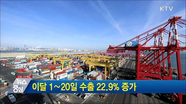 이달 1∼20일 수출 22.9&#37; 증가
