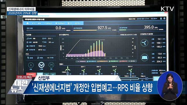 신재생에너지 의무비율 2026년까지 25&#37;로 상향