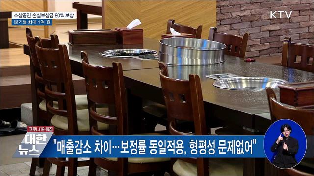 소상공인 영업손실 80&#37; 보상···분기별 최대 1억 원