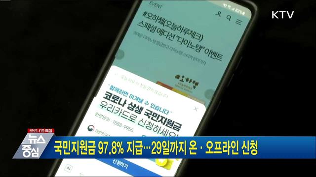 국민지원금 97.8&#37; 지급···29일까지 온·오프라인 신청