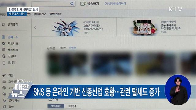 인플루언서 &#39;뒷광고&#39; 탈세···세무조사 착수