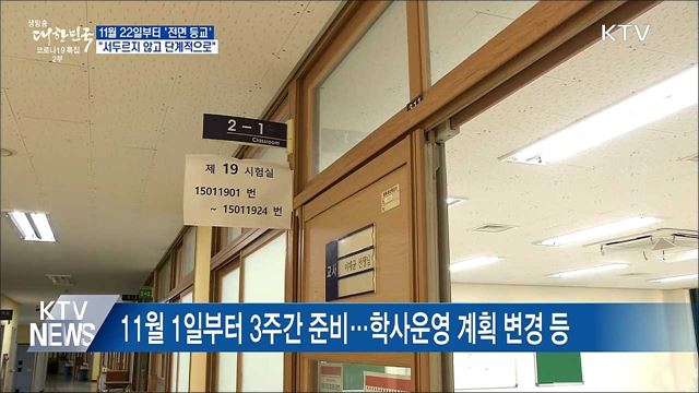 22일부터 &#39;전면 등교&#39;···&#34;서두르지 않고 단계적으로&#34;