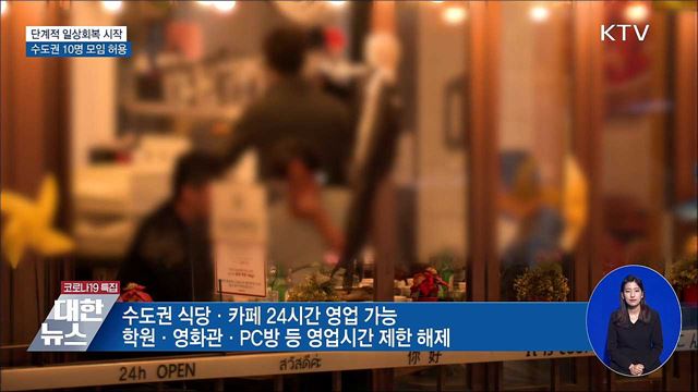 &#39;일상회복&#39; 시작···수도권 10명 모임 허용
