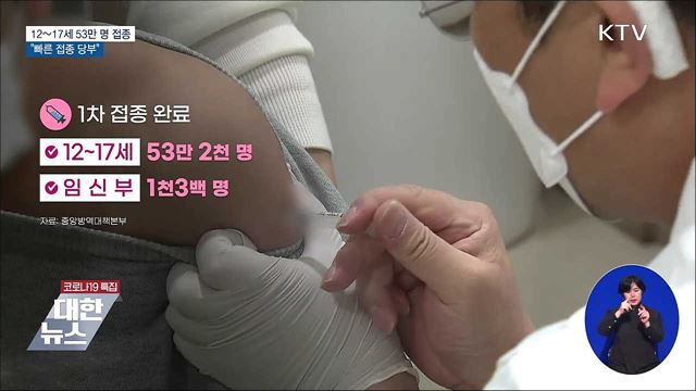 12~17세 53만 명 접종···&#34;빠른 접종 당부&#34;