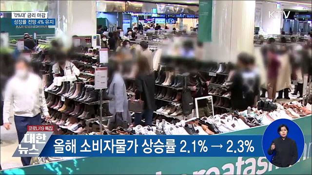 &#39;0&#37;대&#39; 금리 마감···성장률 전망 4&#37; 유지