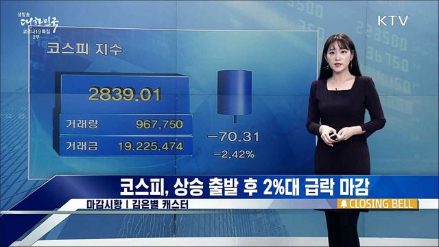 코스피, 상승 출발 후 2&#37;대 급락 마감 [증권시장]