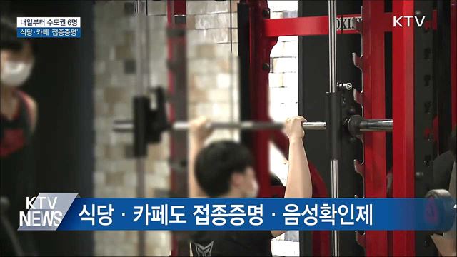 내일부터 수도권 최대 6명···식당·카페 &#39;접종증명&#39;