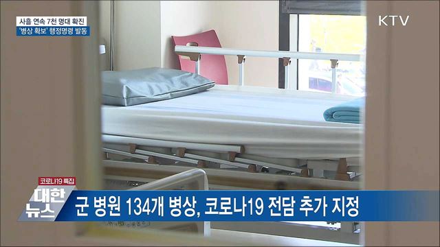 7천 명대 확진 지속···&#39;병상 확보&#39; 행정명령 발동