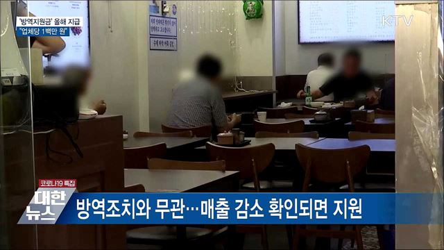&#39;방역지원금&#39; 올해 내 지급···&#34;업체당 1백만 원&#34;
