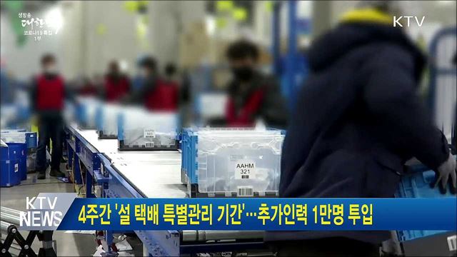 4주간 &#39;설 택배 특별관리 기간&#39;···추가인력 1만명 투입