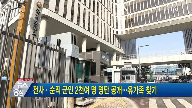 전사·순직 군인 2천여 명 명단 공개···유가족 찾기