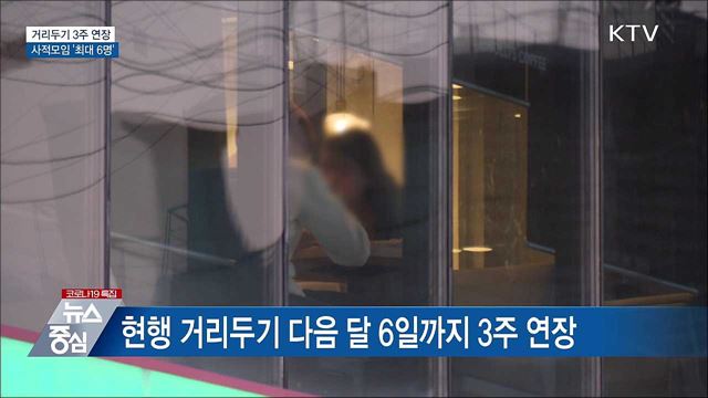 거리두기 3주 연장···사적모임 &#39;최대 6명&#39;