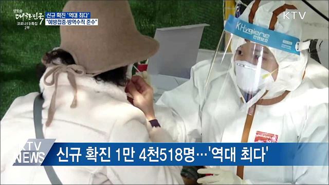 &#39;역대 최다&#39; 확진···&#34;예방접종·방역수칙 준수&#34;