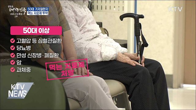 먹는 치료제 &#39;50대 기저질환자&#39;도 처방