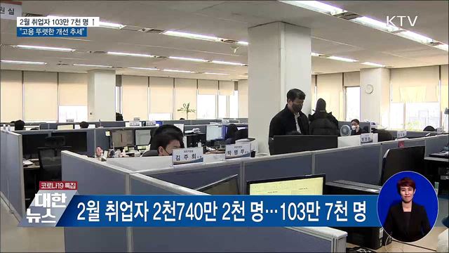 2월 취업자수 103만7천 명↑···&#34;고용 뚜렷한 개선&#34;