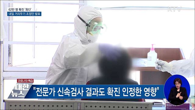 62만명 확진···&#34;정점 구간 연장 가능성&#34;
