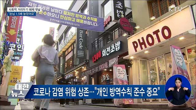 사회적 거리두기 해제 첫날···&#34;손님 늘었어요&#34;