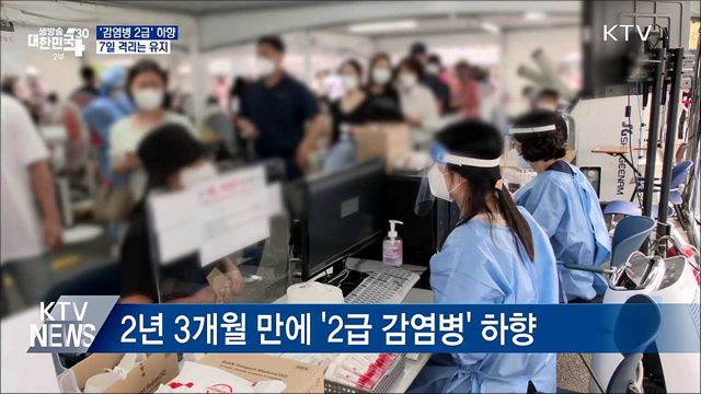 코로나19 &#39;감염병 2급&#39;으로 하향···7일 격리는 유지