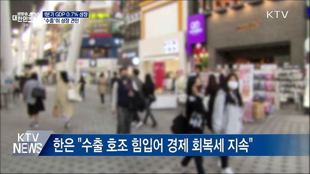 1분기 GDP 성장률 0.7&#37;···&#39;수출&#39; 이 성장 견인