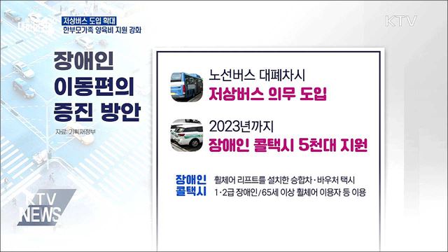 저상버스 도입 확대·한부모가족 양육비 지원 강화