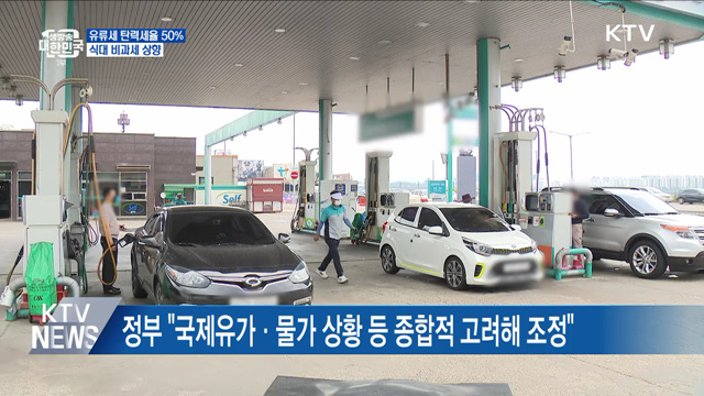 유류세 탄력세율 50%·식대 비과세 월 20만 원