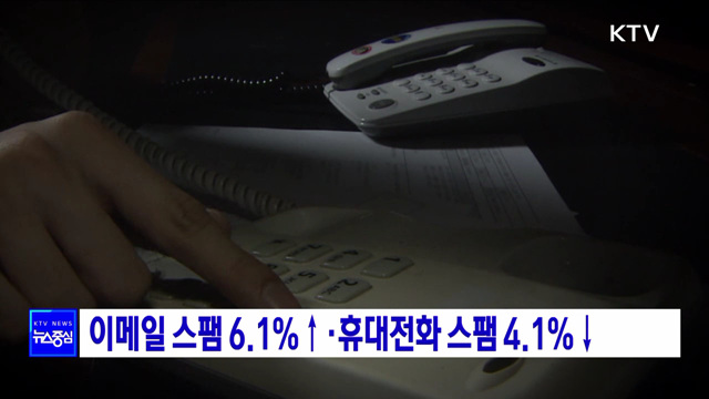 이메일 스팸 6.1&#37;↑·휴대전화 스팸 4.1&#37;↓