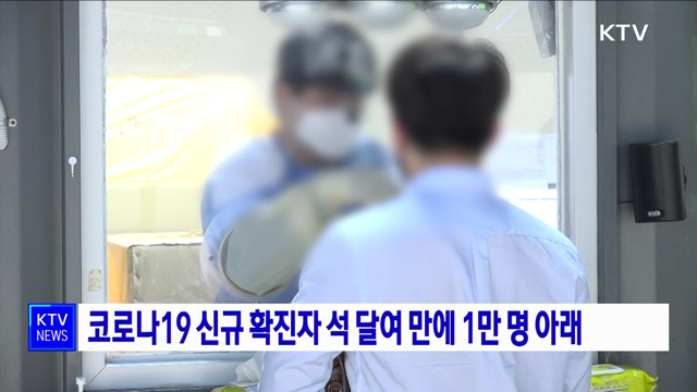 코로나19 신규 확진자 석 달여 만에 1만 명 아래 