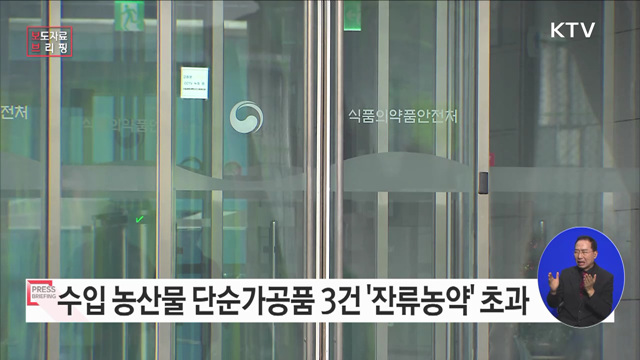 수입 농산물 단순가공품 잔류농약 통관검사 결과, 3건 부적합