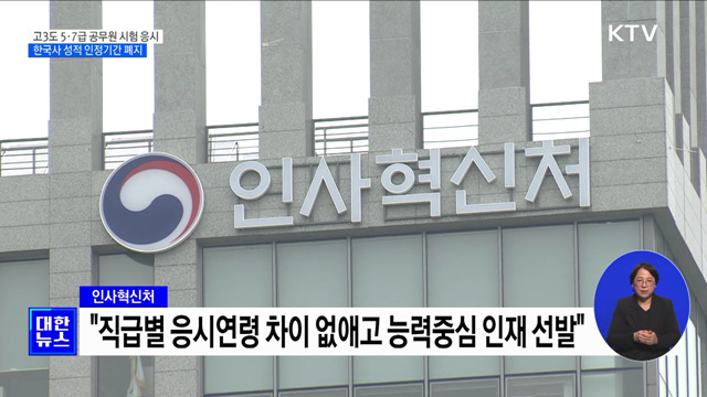 고3도 5·7급 공무원 시험 응시···한국사 성적 인정기간 폐지