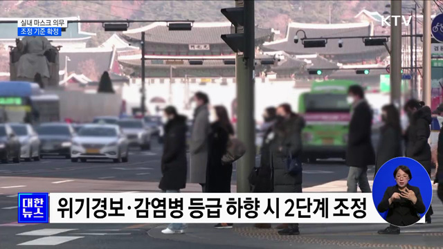 실내 마스크 &#39;2개 기준&#39; 충족 시 권고 전환