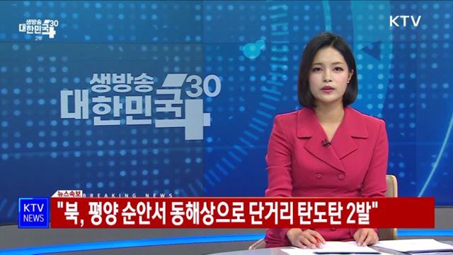 &#34;북, 평양 순안서 동해상으로 단거리 탄도발 2발&#34;