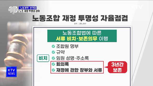 &#39;노동개혁&#39; 본격화···노조 재정 투명성 강화