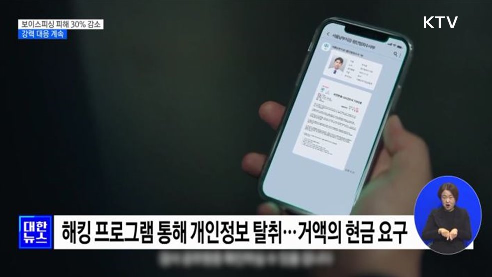 보이스피싱 피해 30% 감소···강력 대응 계속